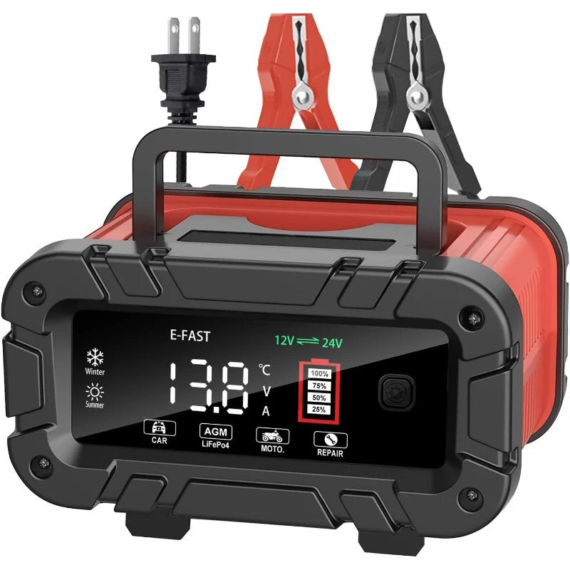 20A Battery Charger 12V/24V Smart Auto Charger for Car Truck Boat RV Lifepo4