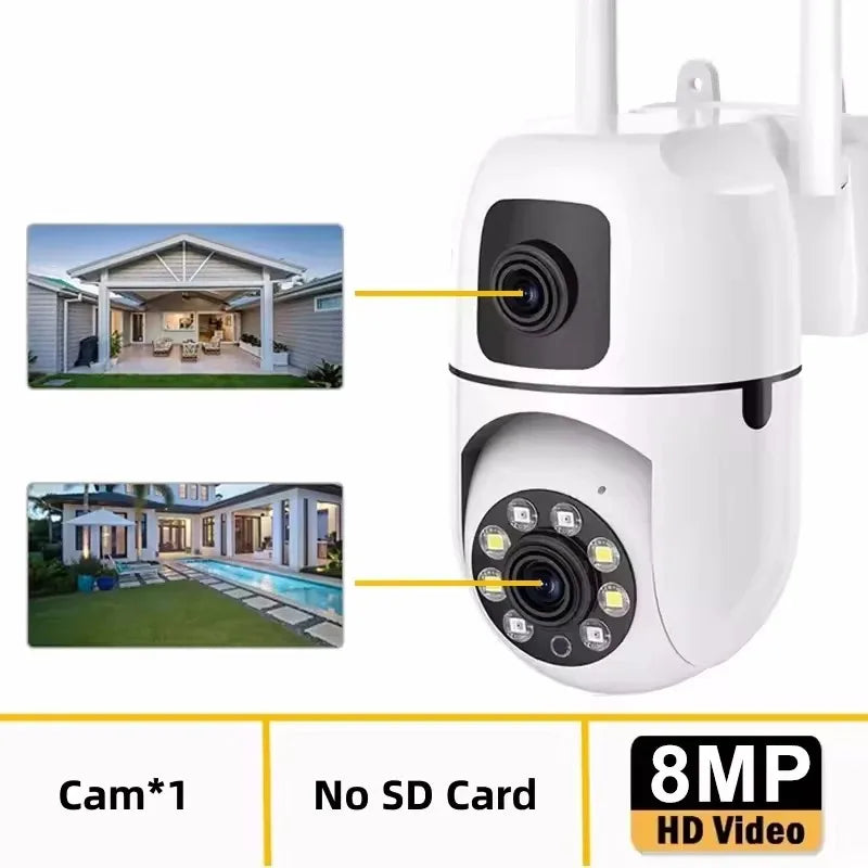 Home Camera HD 8MP Baby WIFI Camera Dual Lens Indoor Mobile Tracking