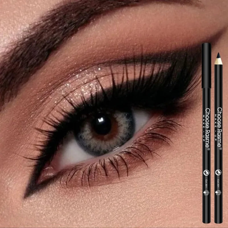 1/3Pc High Pigmented Eyeliner Pencil Black Wooden Eyeliner Eyebrow Pencil Hard Refill Smooth Black Long-Lasting Cosmetics Makeup