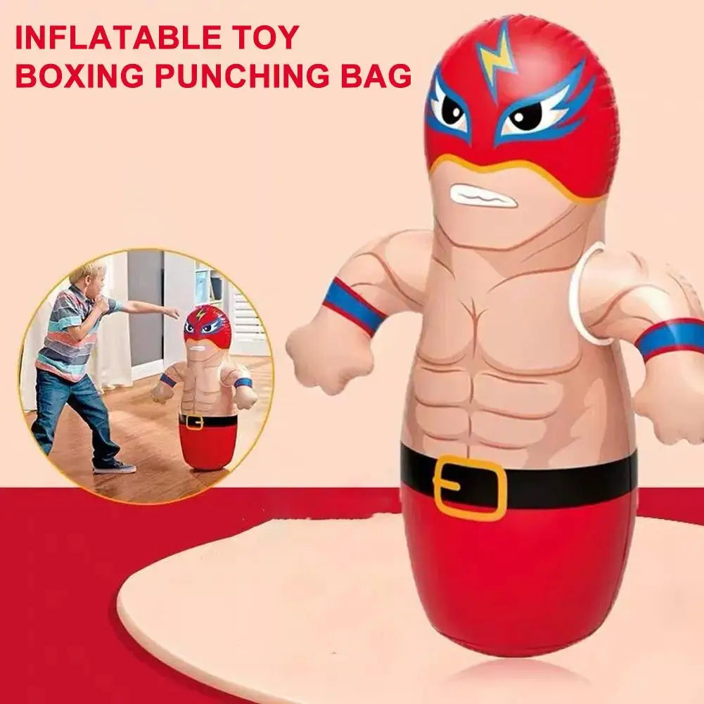 Inflatable Tumbler Toy Thick PVC Punching Bag for Kids Bounce Back Boxing Toy Stress Relief Indoor Outdoor Toy Gifts