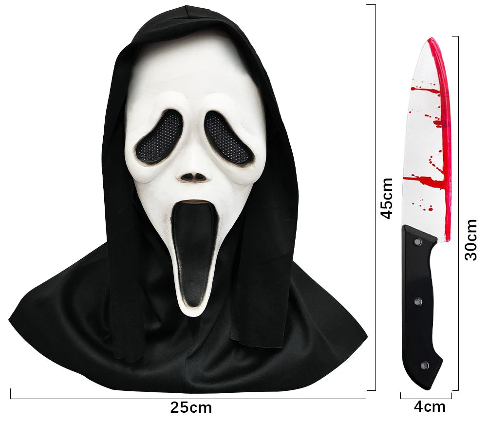 Skull Horror Movie Full Head Mask,Latex,High Elasticity,Cosplay Party props