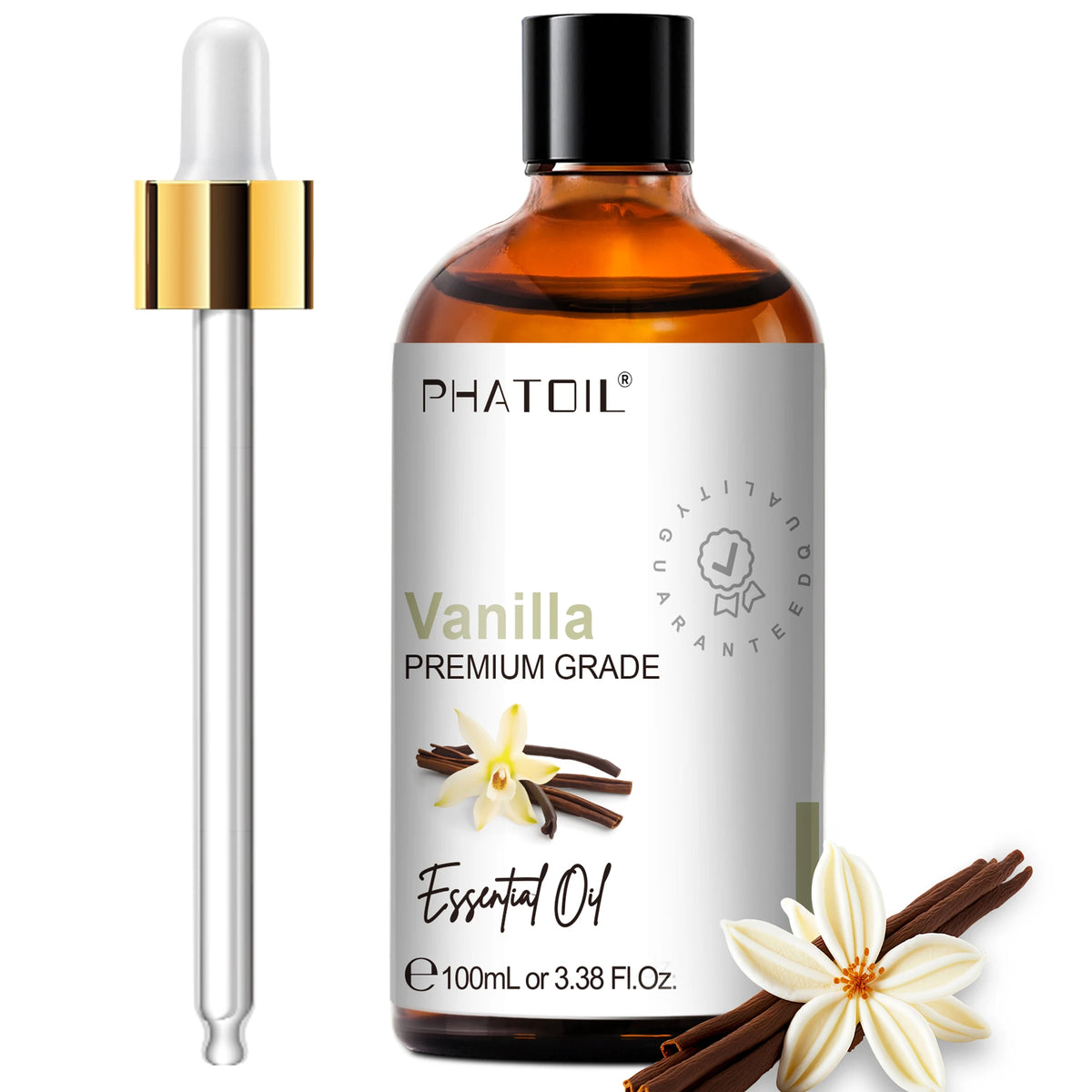 PHATOIL 100ml(3.38 fl.Oz) Eucalyptus Peppermint Tea tree Vanilla Bergamot Aromatherapy Essential Oil For Diffuser,Candle Making