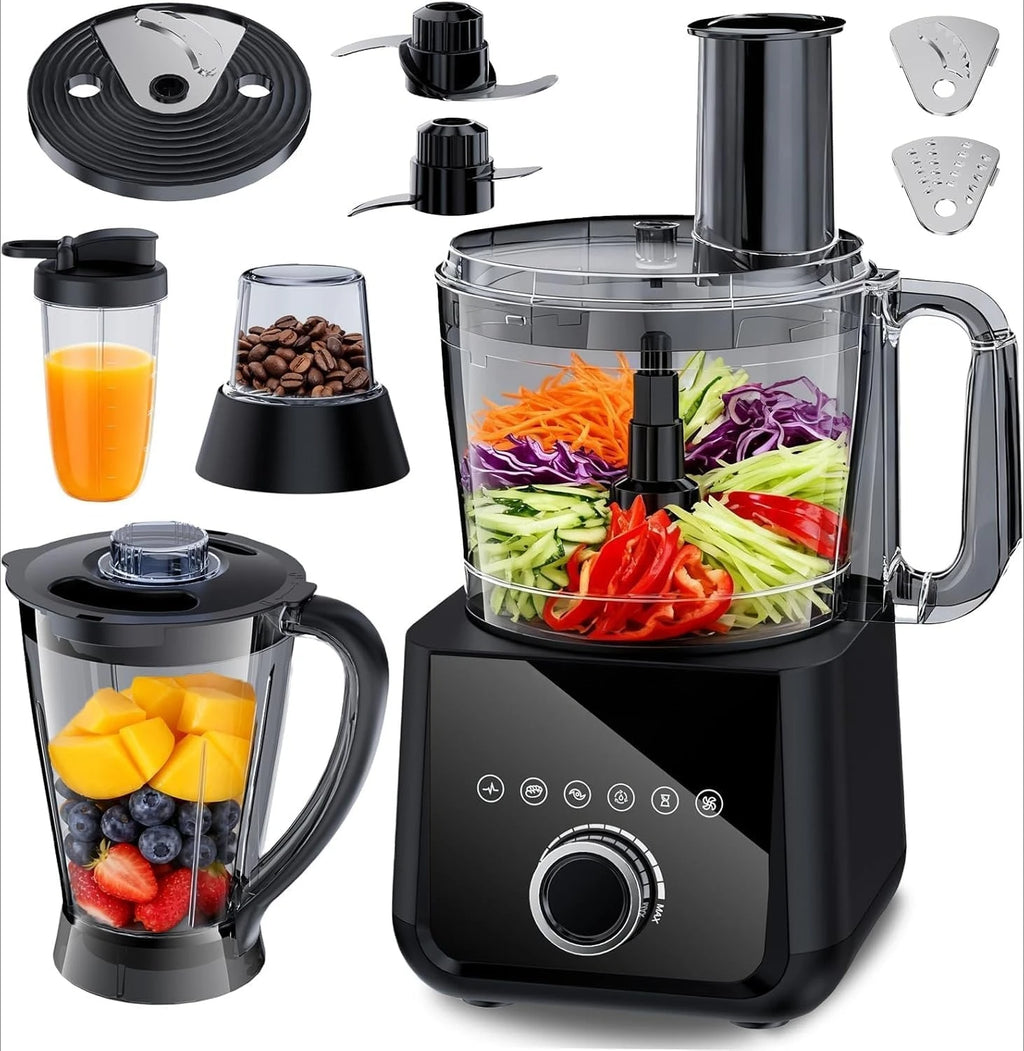 Food Processor 600W Chopping Slicing Shredding Ice Crushing 6 Presets Easy to Operate All Seasons Universal