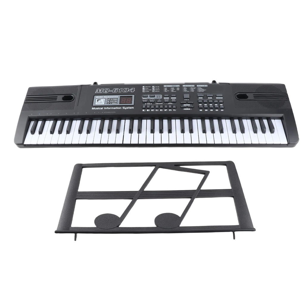 61-Key Electronic Keyboard with Microphone, Rich Built-in Tones and Rhythms, Perfect for Beginners to Practice and Play Their Fa