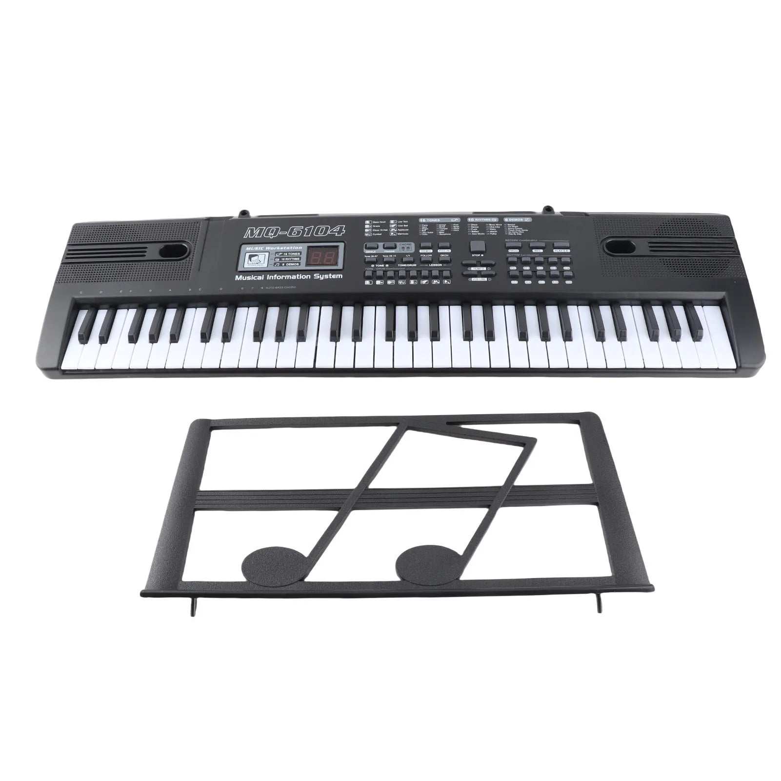 61-Key Electronic Keyboard with Microphone, Rich Built-in Tones and Rhythms, Perfect for Beginners to Practice and Play Their Fa