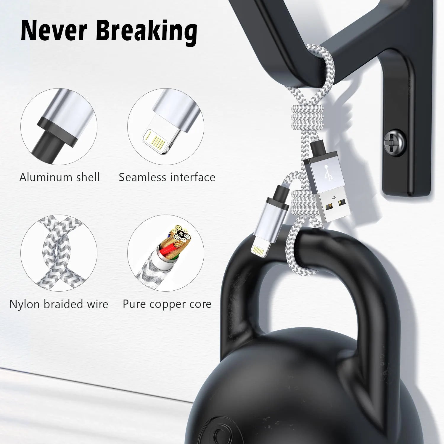 Fast Charging USB Charger Cable For iPhone 14 13 12 11 Xs Max Xr X 8 7 6 Plus  iPad Origin Mobile Phone Long Data Cord 1m 2m 3m