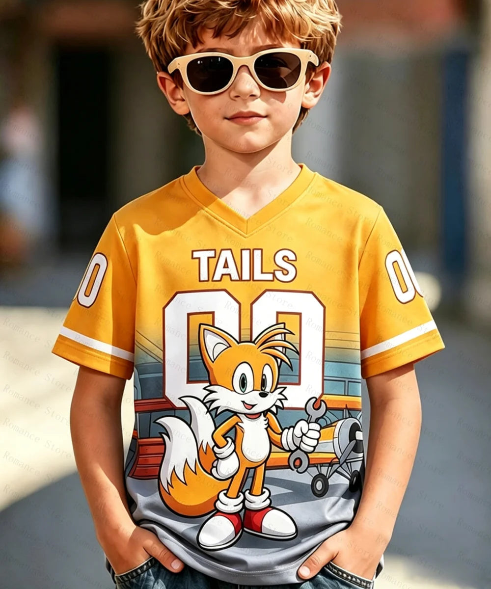 Sonic The Hedgehog Kids T Shirt Boys Girls Cartoon Print Short Sleeve Sport Jersey Children Summer Casual Tee Tops Adult T-shirt