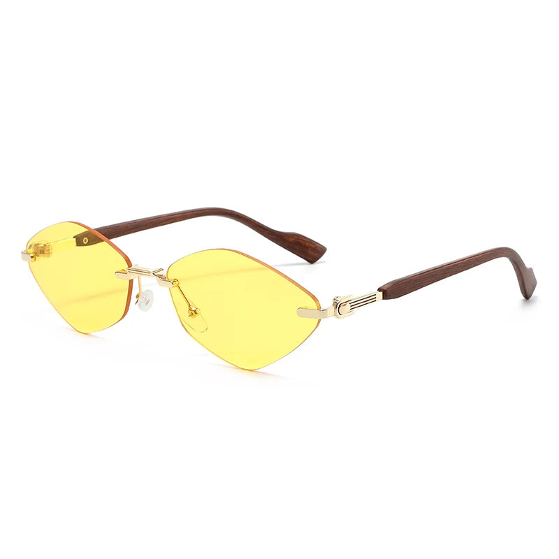 Rimless Diamond Shape Women Sunglasses 2026 Vintage New in Sunglasses Trendy Girls Sun Glasses Очки Солнечные Женские