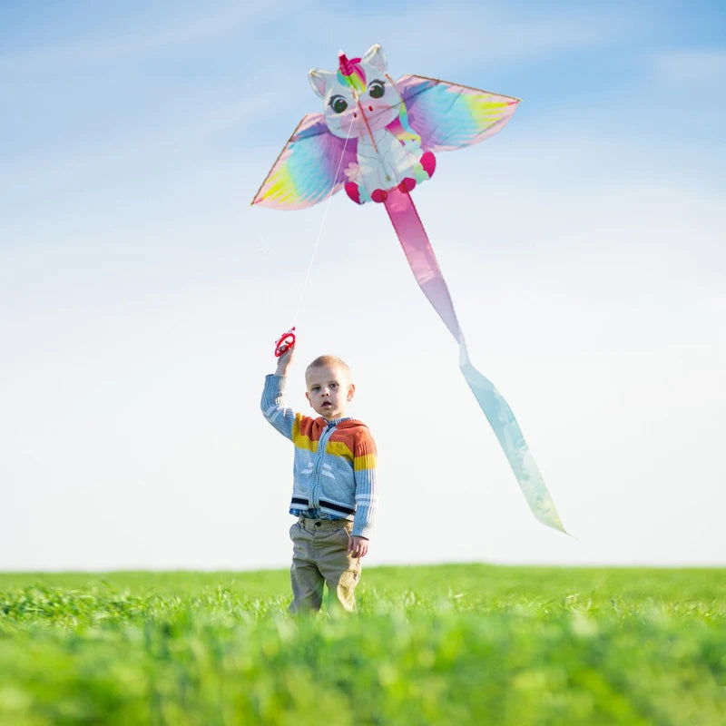 Yongjian Pink Unicorn Kite  small kite suitable for children or beginners, easy to fly With 50m kite string