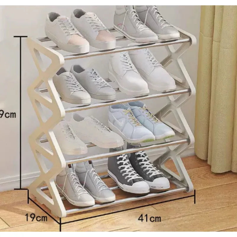 4Layer X-Type Shoe Rack Multi Layered Space Saving