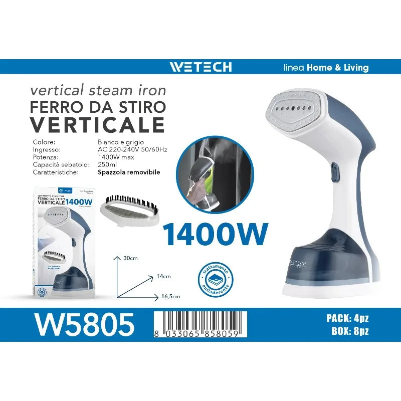 2000W Powerful Steam Iron for Clothes, Adjustable Temperature, Anti-Drip, Self-Cleaning Function, Professional Garment Steamer for Home and Travel