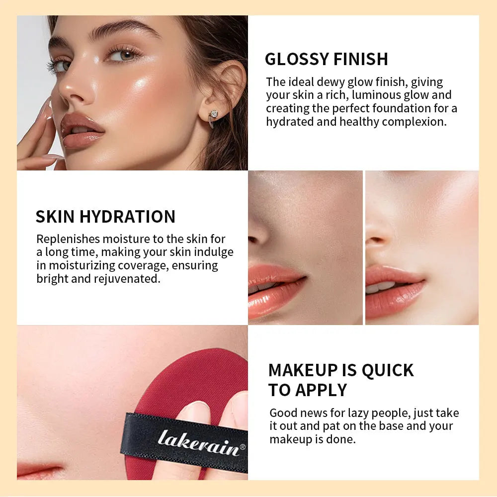 Korean Air Cushion Foundation Lightweight Natural Moisturizing Buildable Coverage Long-lasting Waterproof Women's Base Makeup