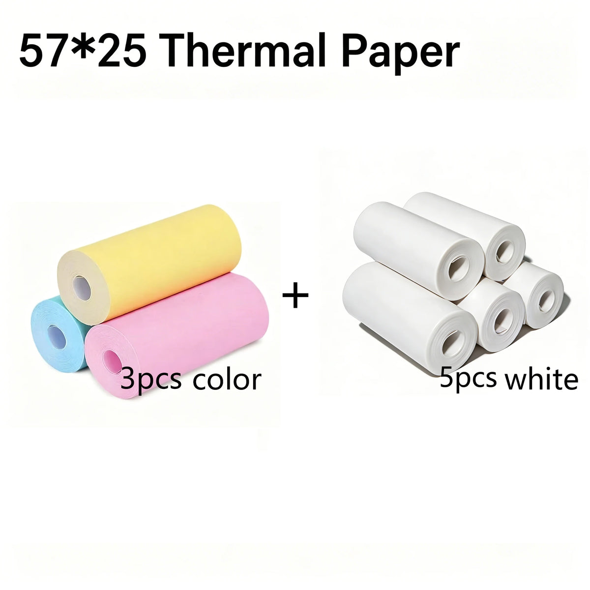 3-50Rolls 57x25MM Thermal Paper Color Children Camera Instant Print