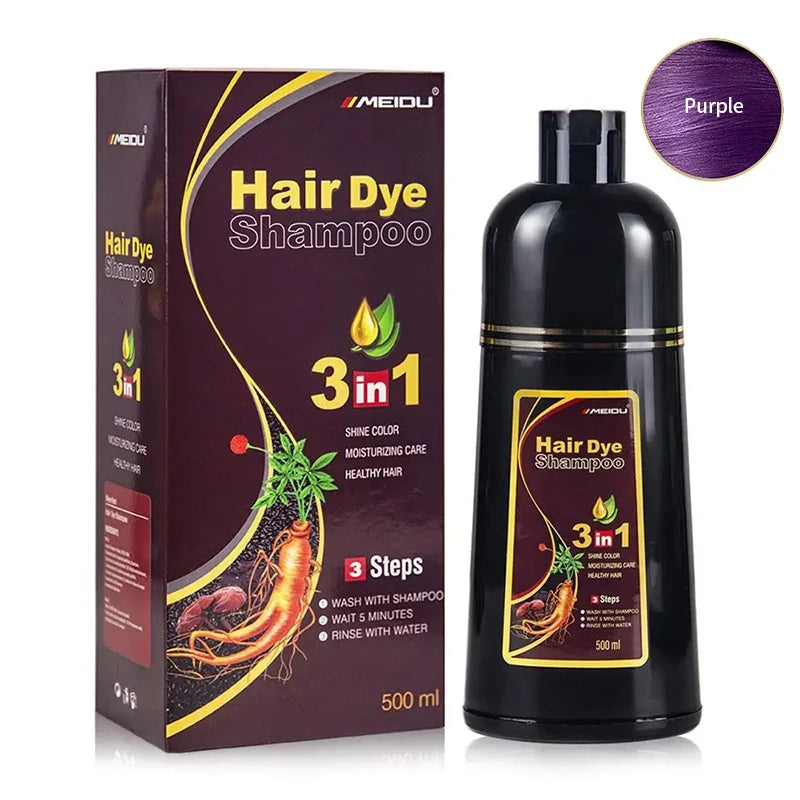7 Colors 3 In 1 Quick Hair Dye Shampoo Instant Coloring Shampoo Gray White Cover Natural Plant Fast Dye Long Lasting Dye Shampoo