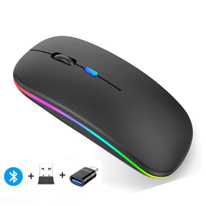 Rechargeable Wireless Mouse Bluetooth-compatible 2.4GHz