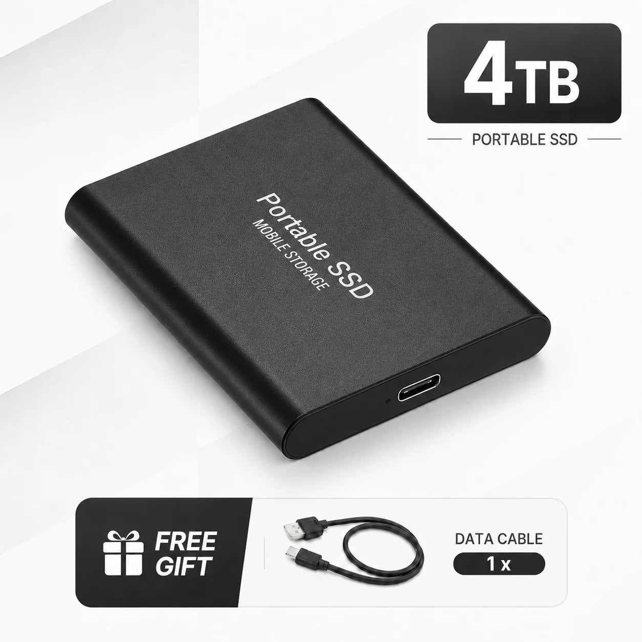 1TB Portable SSD External Hard Drive USB Type-C Mobile Storage Disk for Laptop Mac PC Phone Photo Video Backup