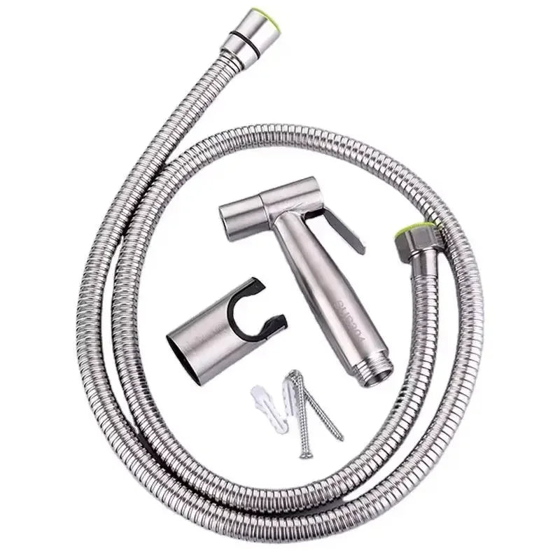 Toilet Bidet Faucet Black Handheld Sprayer Stainless Steel Bathroom Hand Bidet