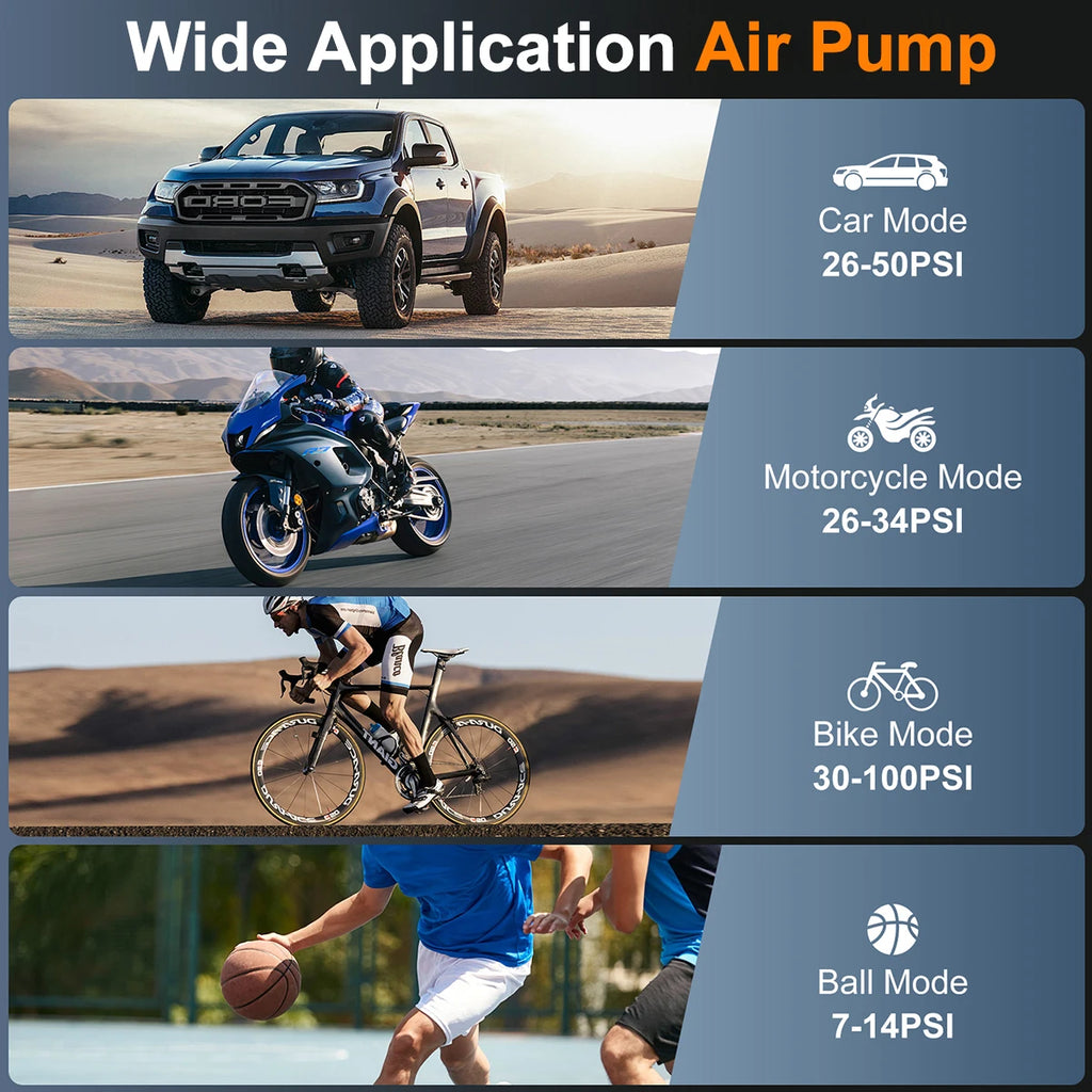 EAFC Rechargeable Air Pump Tire Inflator Portable Compressor