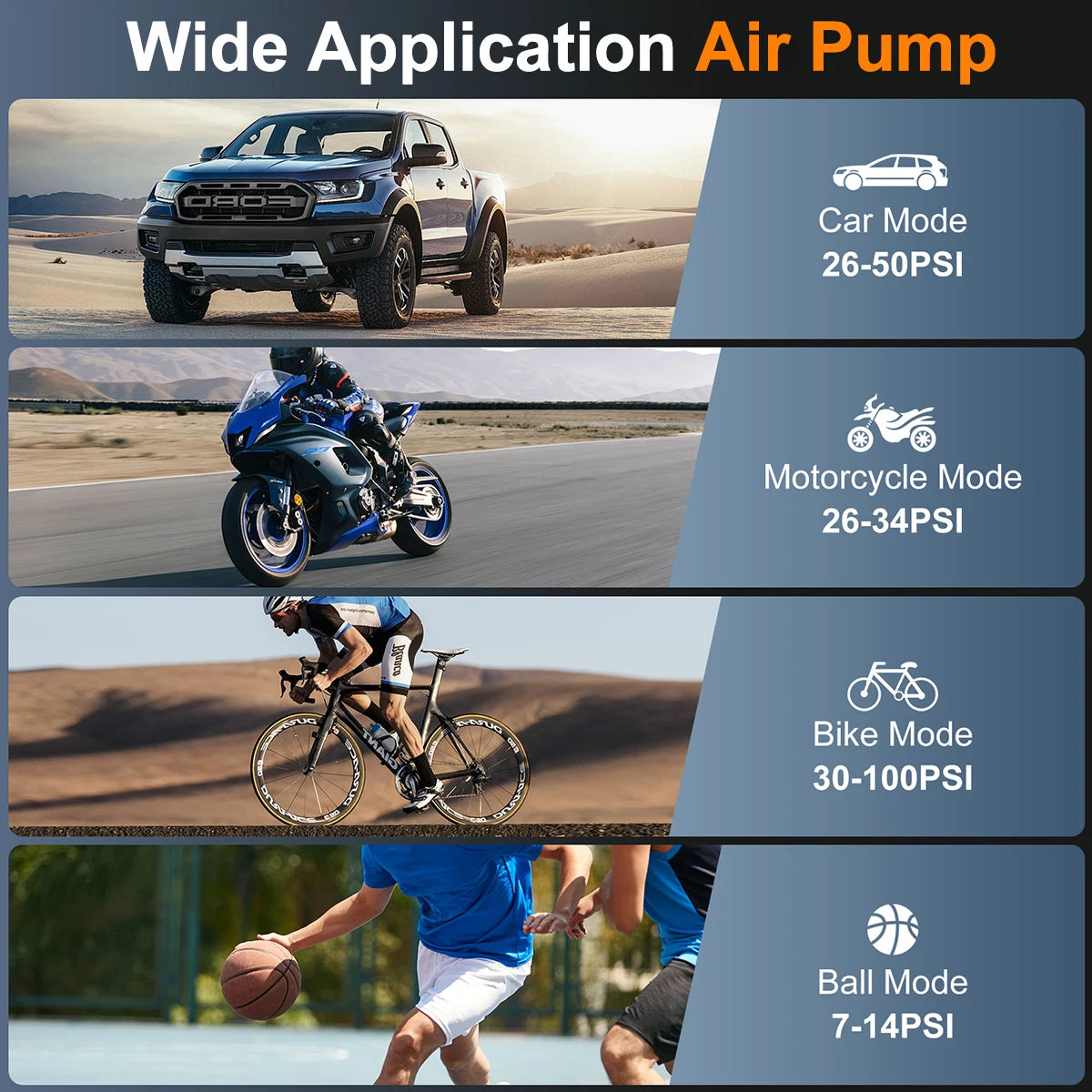 EAFC Rechargeable Air Pump Tire Inflator Portable Compressor