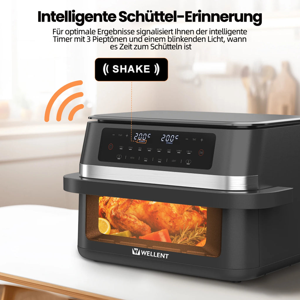 12L Hot Air Fryer Double Pot Simultaneous Cooking 2950W With LED Touch Screen