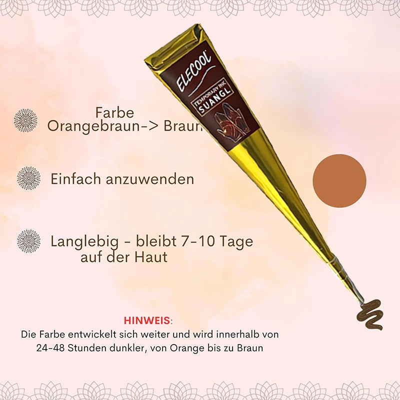 Indian Henna Brown Tattoo Paste Temporary Henna Cones for Tattoo Body Art Sticker Special Body Art Paint Red Black Henna