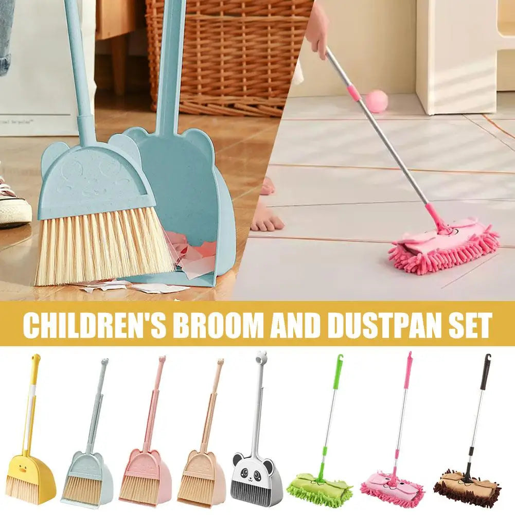 Cute Panda Small Broom And Dustpan Set Toddler Pretend Play