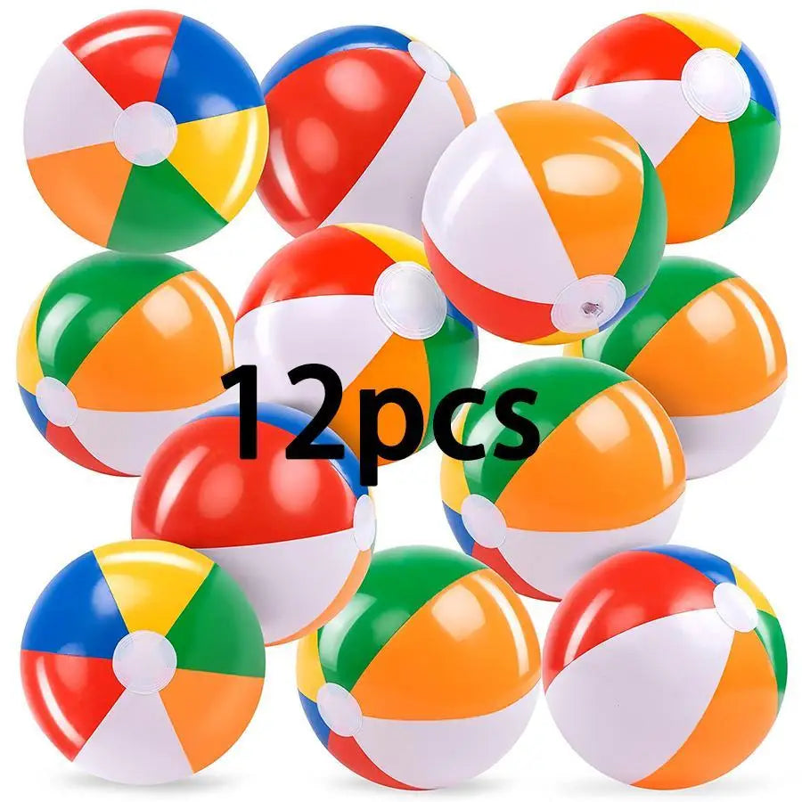 12pcs Beach Balls Pool Balls Hawaiian Tropical Theme Party Decorations Favors Supplies,Pool Supplies,Summer Decor,Teenager Stuff