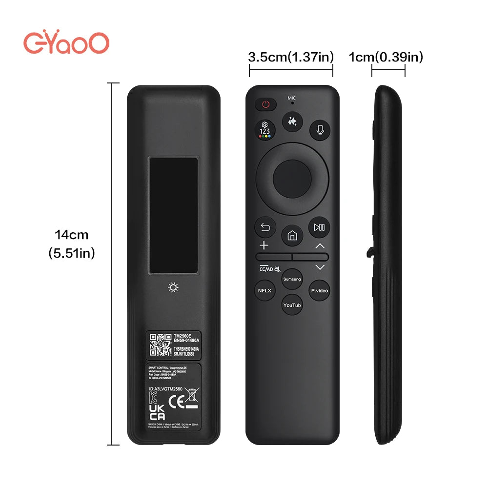 BN59-01480A Solar Voice Remote Control Suitable For Samsung Smart TVs Rechargeable Solar Voice Remote Control For Q80 QN85 QN90