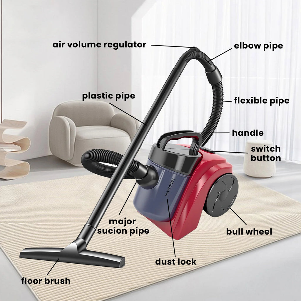 1000W Canister Vacuum Cleaner Bagless Household