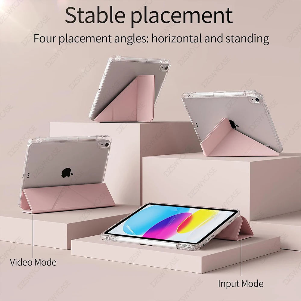 Case for iPad 10th 10.9 A16 11th Gen, Air 11 M2 3 4 air 10.9, Pro 11 M5, 9/8/7th 10.2, 5/6th 9.7, mini 6/7 Y-Shaped Stand Cover