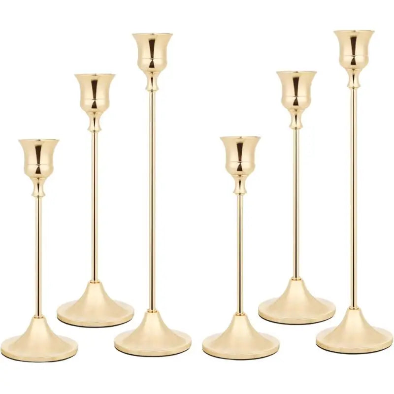 Vintage Elegant Metal And Aluminum Set Of 3 Tabletop Candle Holders, Suitable For Wedding Anniversary, Home And Hotel Decoration