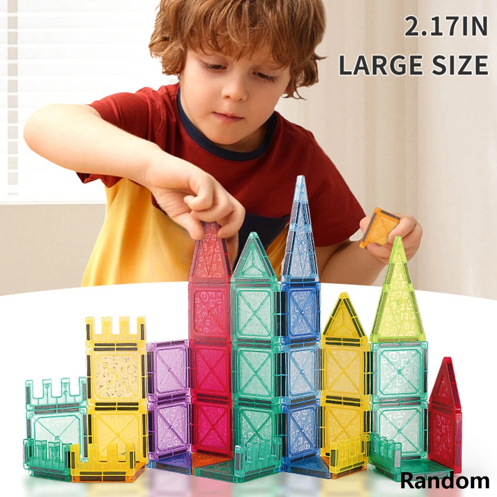 Magnetic Building Blocks Tiles Children's DIY Creative Toys for Kids Ages 3+ Year Old Boys Girls STEM Educational Sensory Gifts