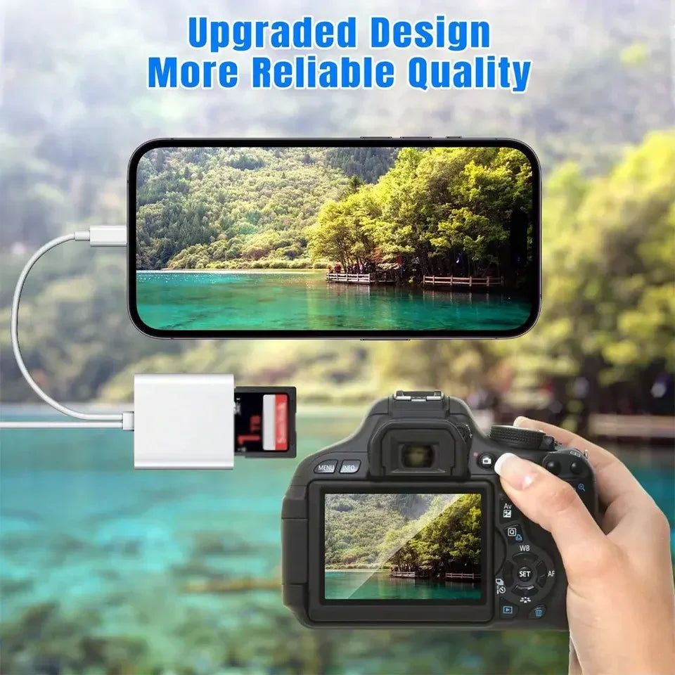 2 In 1 OTG Card Reader Type C Lightning to SD TF Memory Card