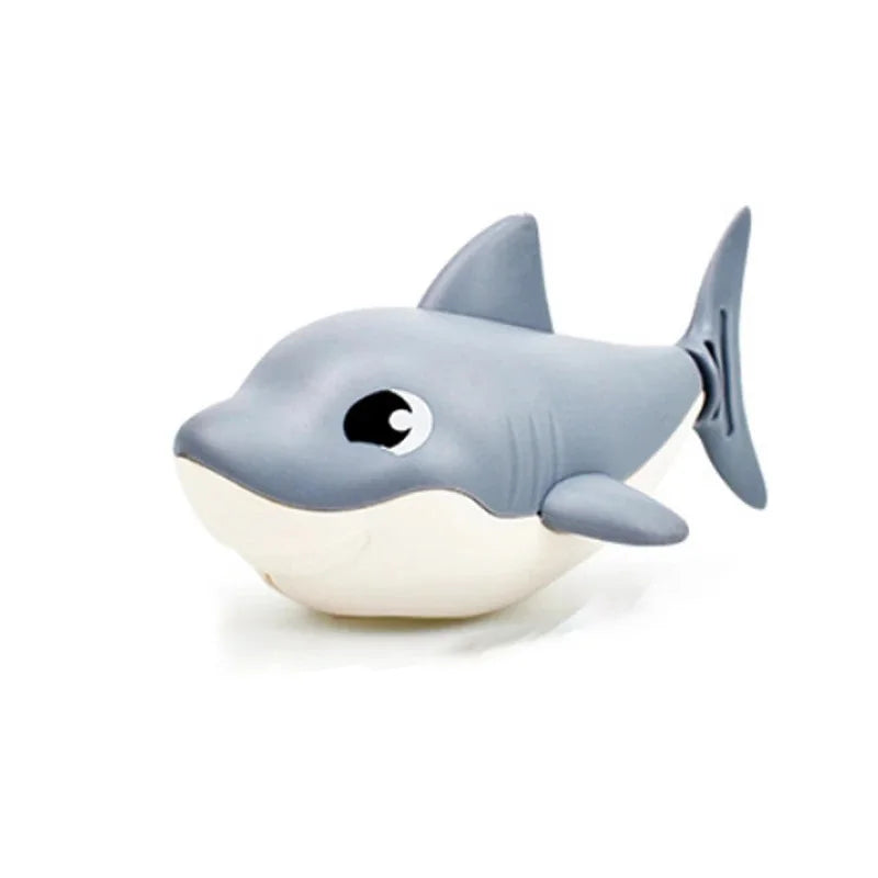 Baby Summer Cartoon Shark Water Play Toy with Wind Up Chain Outdoor Beach Swimming Clockwork Toys Baby Bathroom Toy for Children