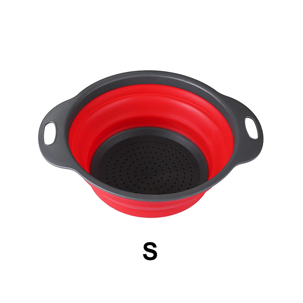Silicone World Folding Drain Basket Fruit Vegetable Washing