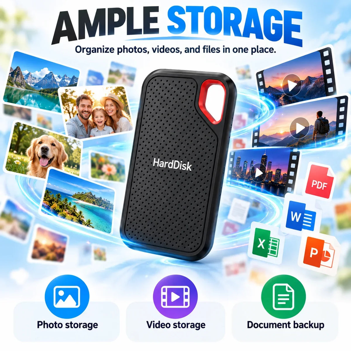 High-Speed Portable Hard Drive 1TB External SSD USB-C