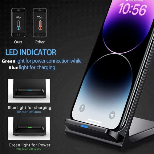 30W Wireless Charger Stand Pad for iPhone 17/16/15/14/13 Pro XR 8 X XS Max Samsung Xiaomi Induction Fast Charging Dock Station
