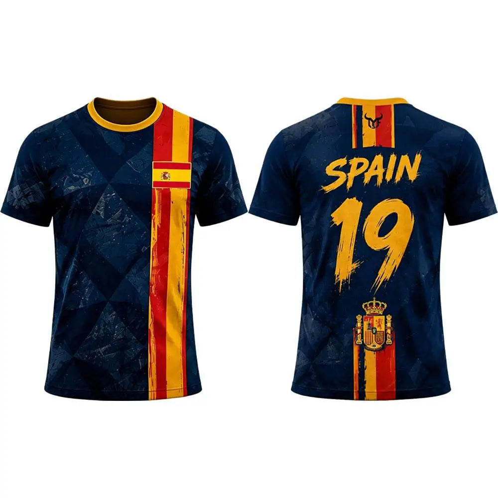 Spain Flag Print Jersey T-shirt 2026