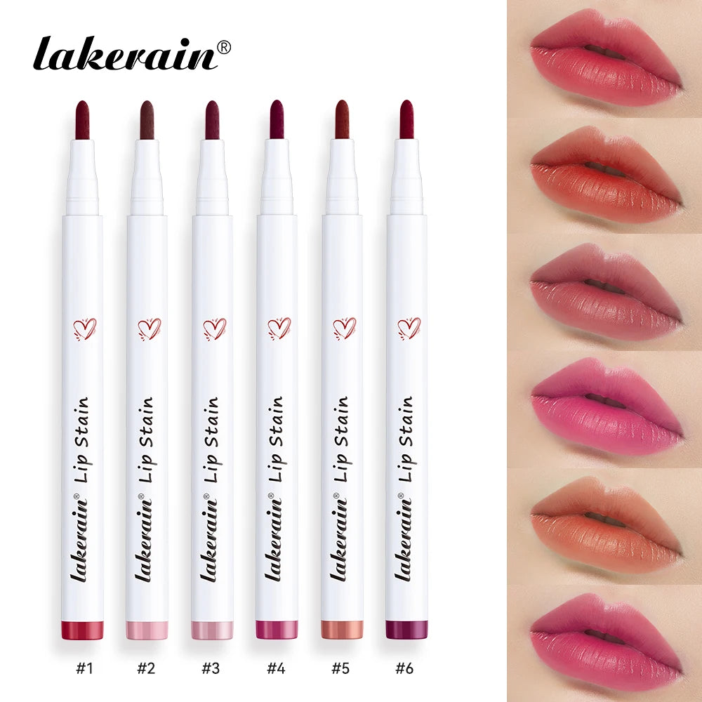 6Colors Lip Stain Pencil Liquid Lip Liner Waterproof Plumping Lip Tint