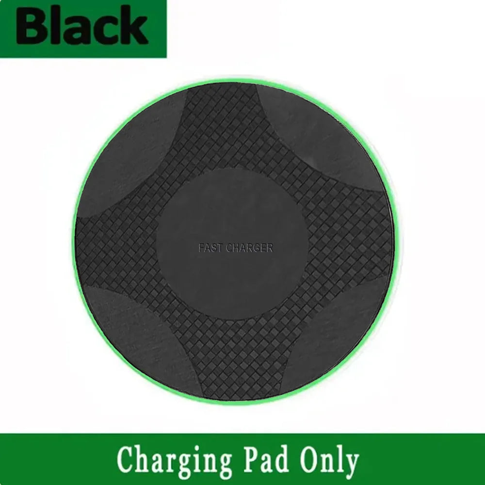 15W Wireless Charger Pad Type C Portable Induction Fast Charging Pad for iPhone 17,16,15,14,13 Xiaomi
