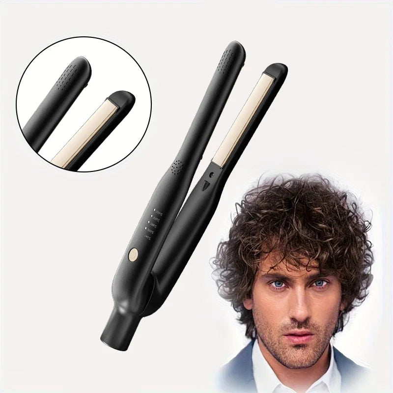Professional Hair Straightener - Ionic Flat Iron with Negative Ions Men's Hair Styler, Anti-Scald Handle for Frizz-Free Styling