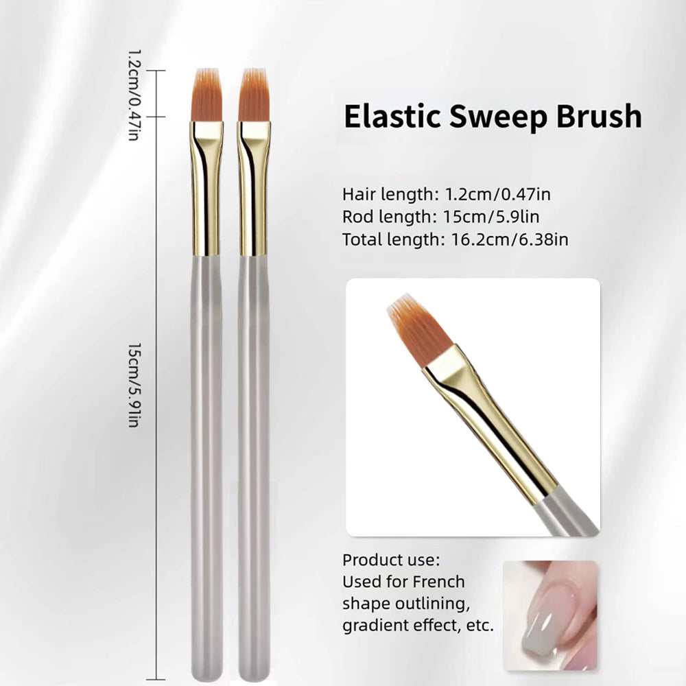1/5Pcs Professional French Nail Art Brushes Set Half Moon Shape Nail Brush UV Gel Acrylic Painting DIY Manicure Tool