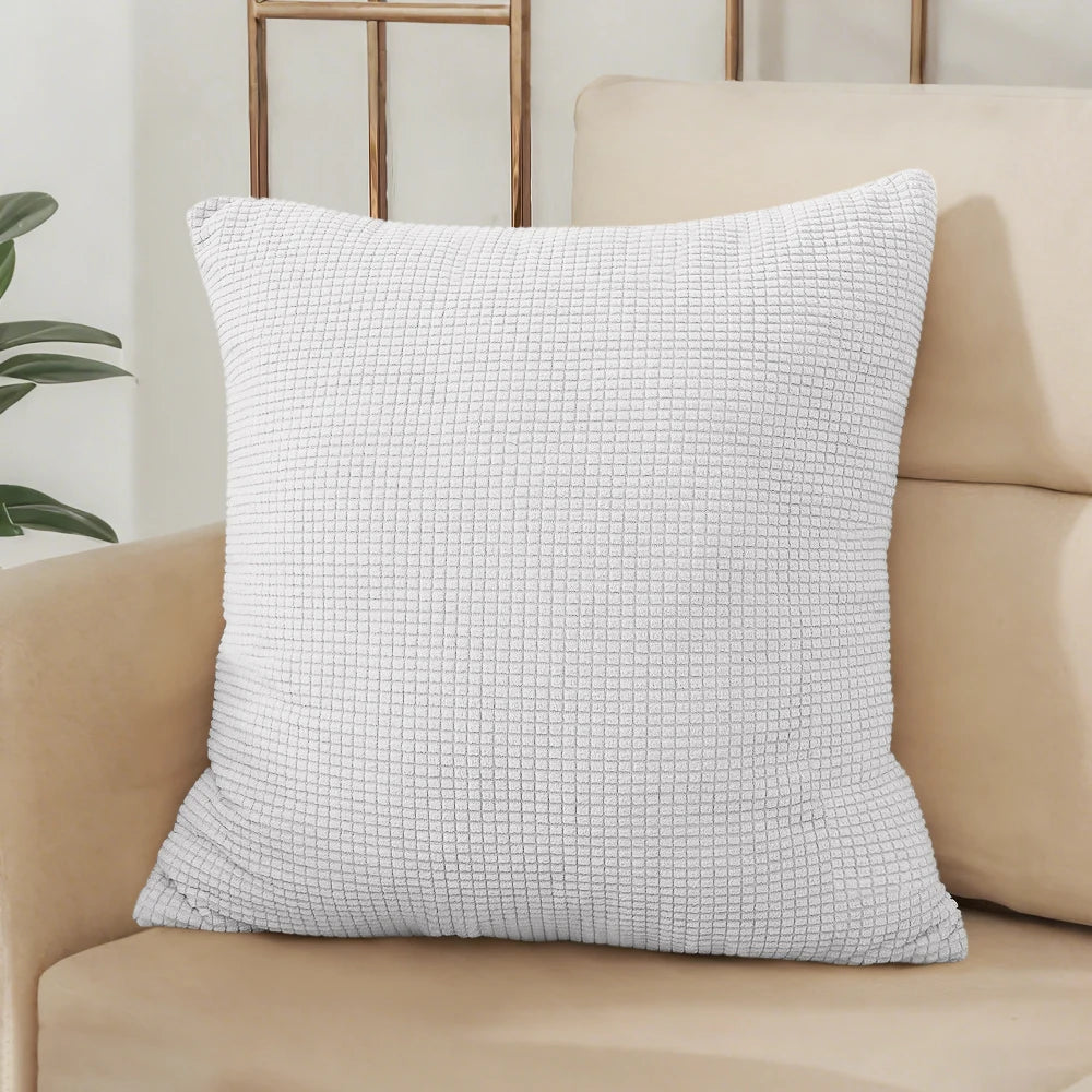 40x40 45x45 50x50 Solid Color Jacquard Pillow Cover for Sofa Office Waist Cushion Cover Home Decorative Pillowcase Decoration