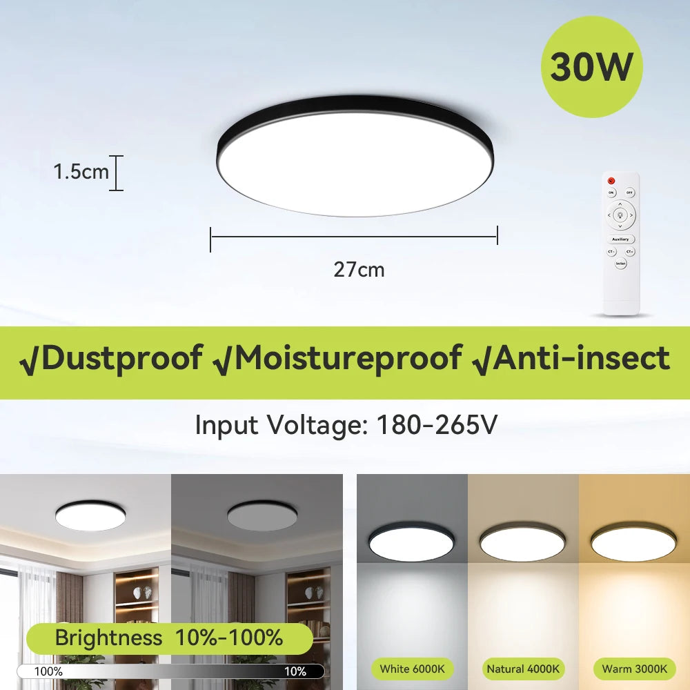 Remote LED Ceiling Lamp Dimmable  40W 50W 60W