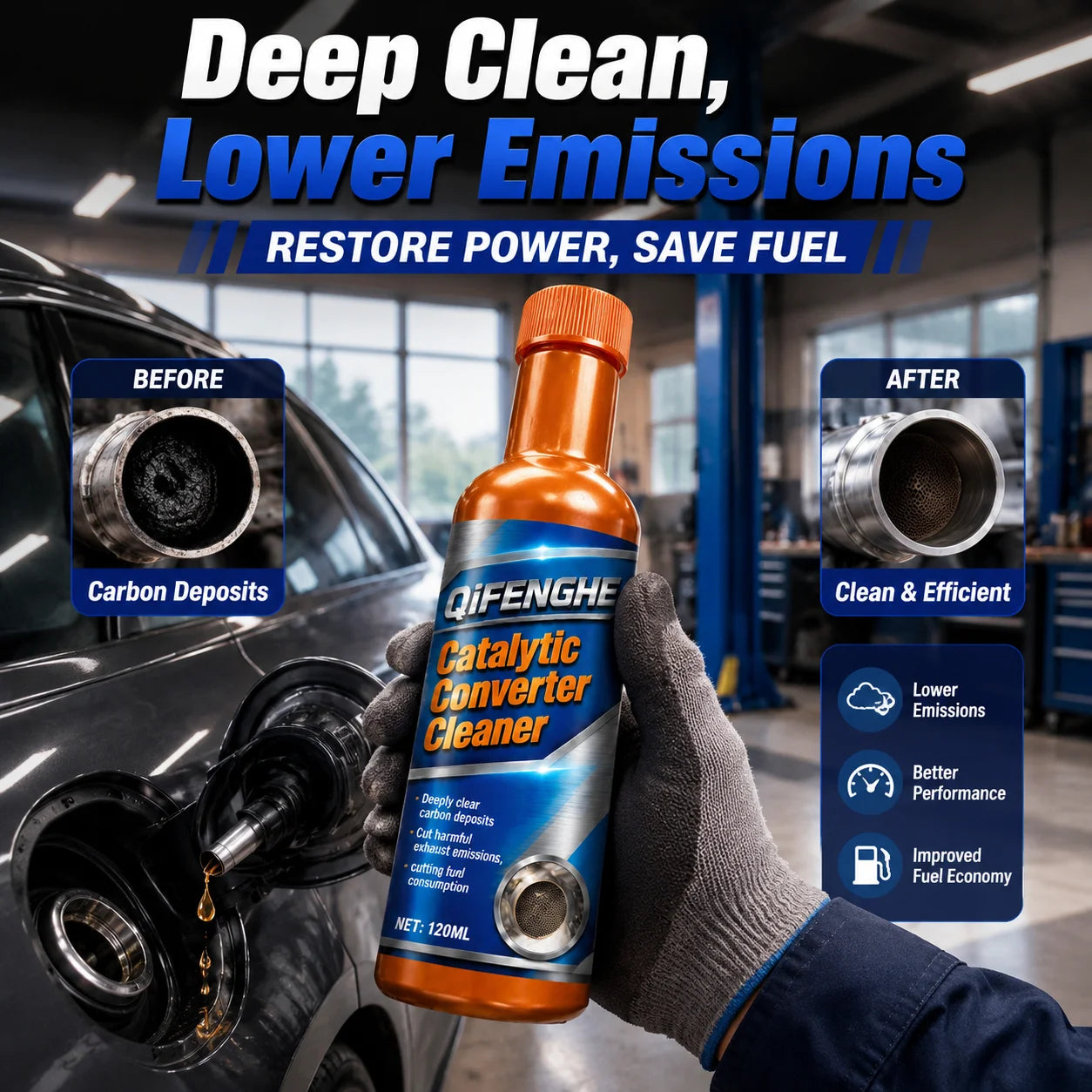 Catalytic Converter Cleaner Deeply Remove Carbon Deposits Reduce Exhaust Emissions Restore Engine Power Improve Fuel Efficiency