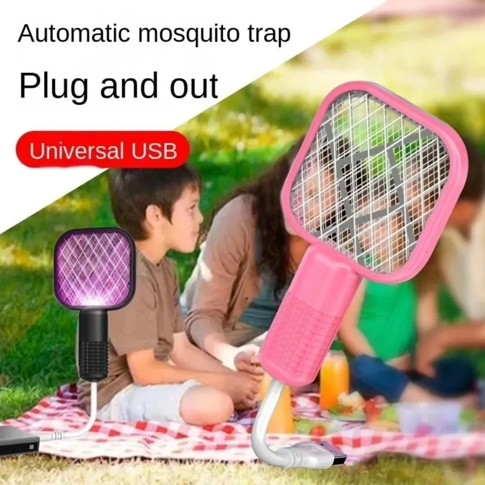 Rechargeable Mosquito Swatter UV Light Bug Zapper Electric Fly Killer Insect Racket Portable Pest Control for Outdoor Camping