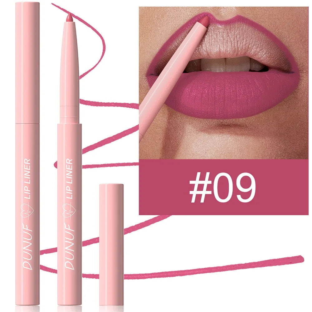 Multi Color Matte Lip Liner Crayon, Velvet Waterproof Lip Pencil