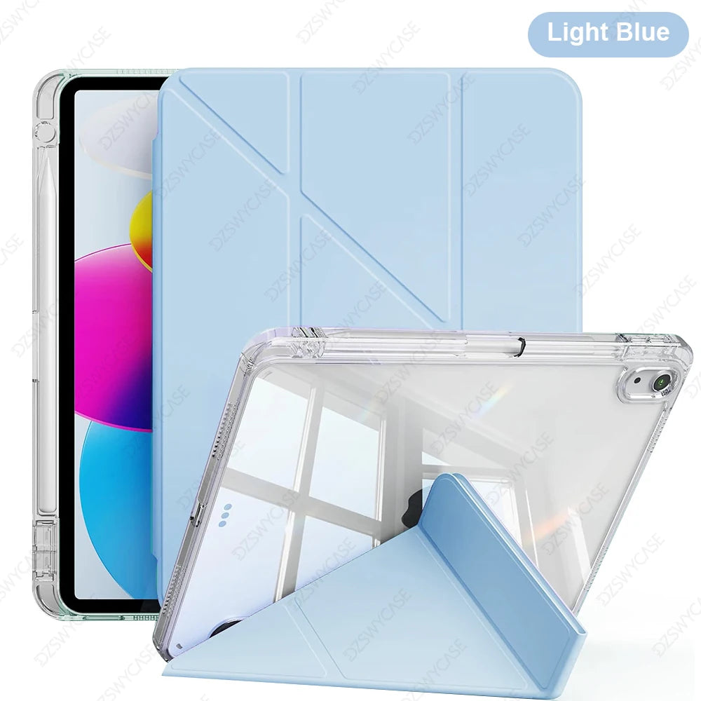 Case for iPad 10th 10.9 A16 11th Gen, Air 11 M2 3 4 air 10.9, Pro 11 M5, 9/8/7th 10.2, 5/6th 9.7, mini 6/7 Y-Shaped Stand Cover