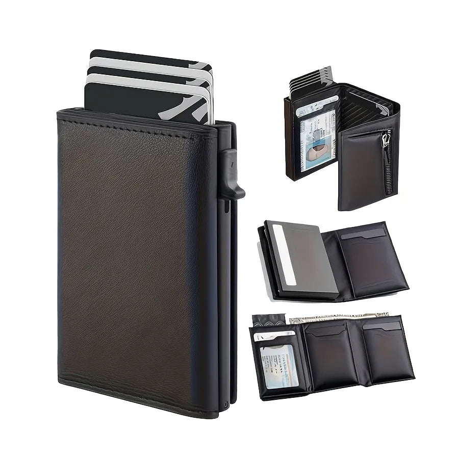 Automatic Pop Up Wallet RFID Blocking Multicolor