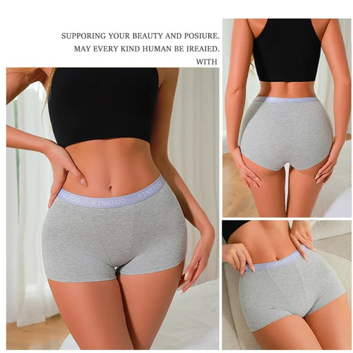 3Pcs Women's Panties Cotton Seamless Sports Boxers Underwear